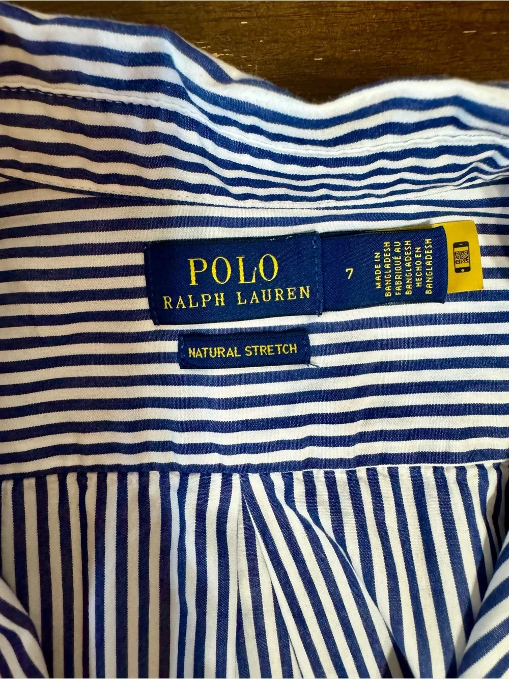 Ralph Lauren Blue & White Striped Button-Down Shirt